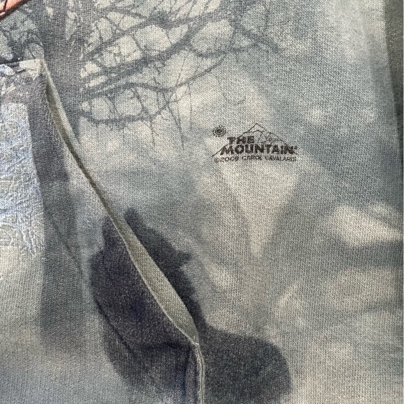 The Mountain Unisex Medium Wolf Spirit Hooded Sweatshirt Tie Dye Teal Hoodie - Picture 4 of 16